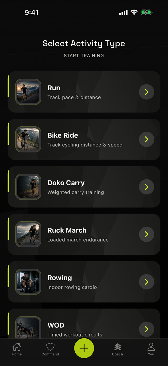 Workout tracking interface